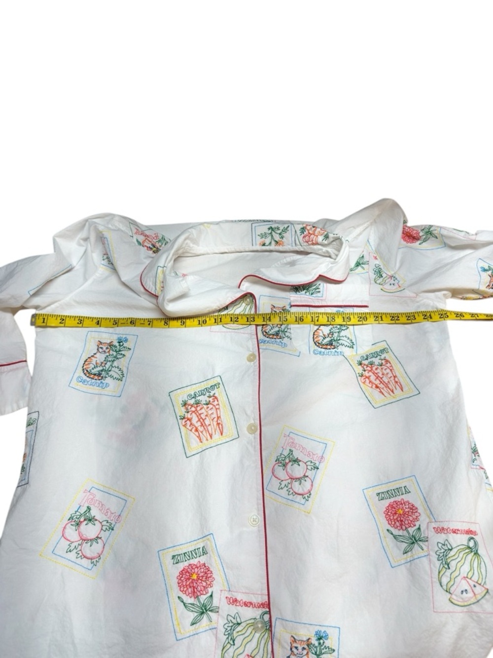 Printfresh Seed Packets Sleep Shirt Cloud Organic Cotton Button Down Nightgown L - Picture 11 of 16